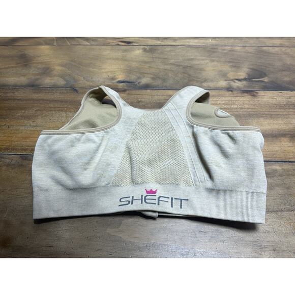 Shefit Perfect Lounge Sports Bra Honey Wheat - 1Luxe Seamless Zipper Front XS - Picture 9 of 10